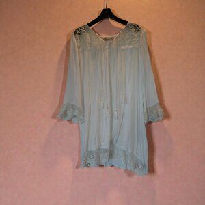 S.R. Fashion Sheer Boho Tunic Top